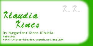 klaudia kincs business card